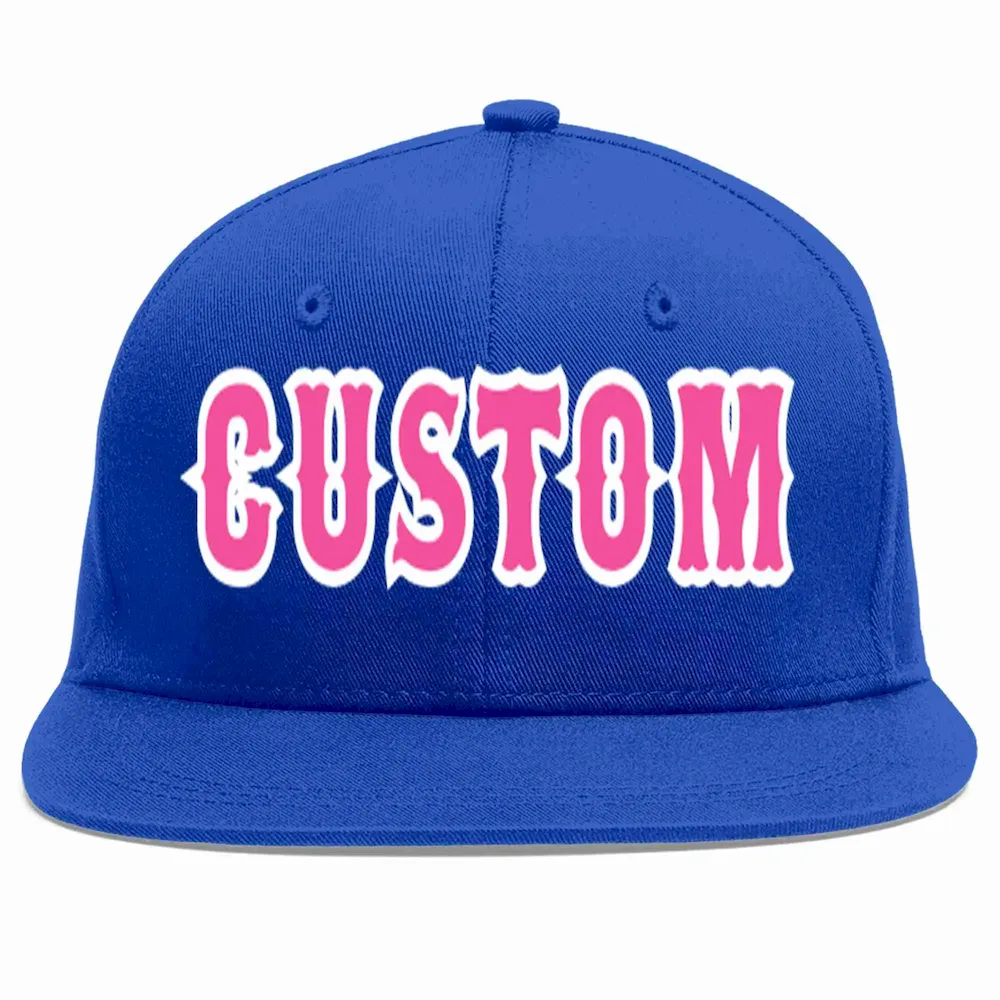 Custom Royal Pink-White Casual Sport Baseball Cap