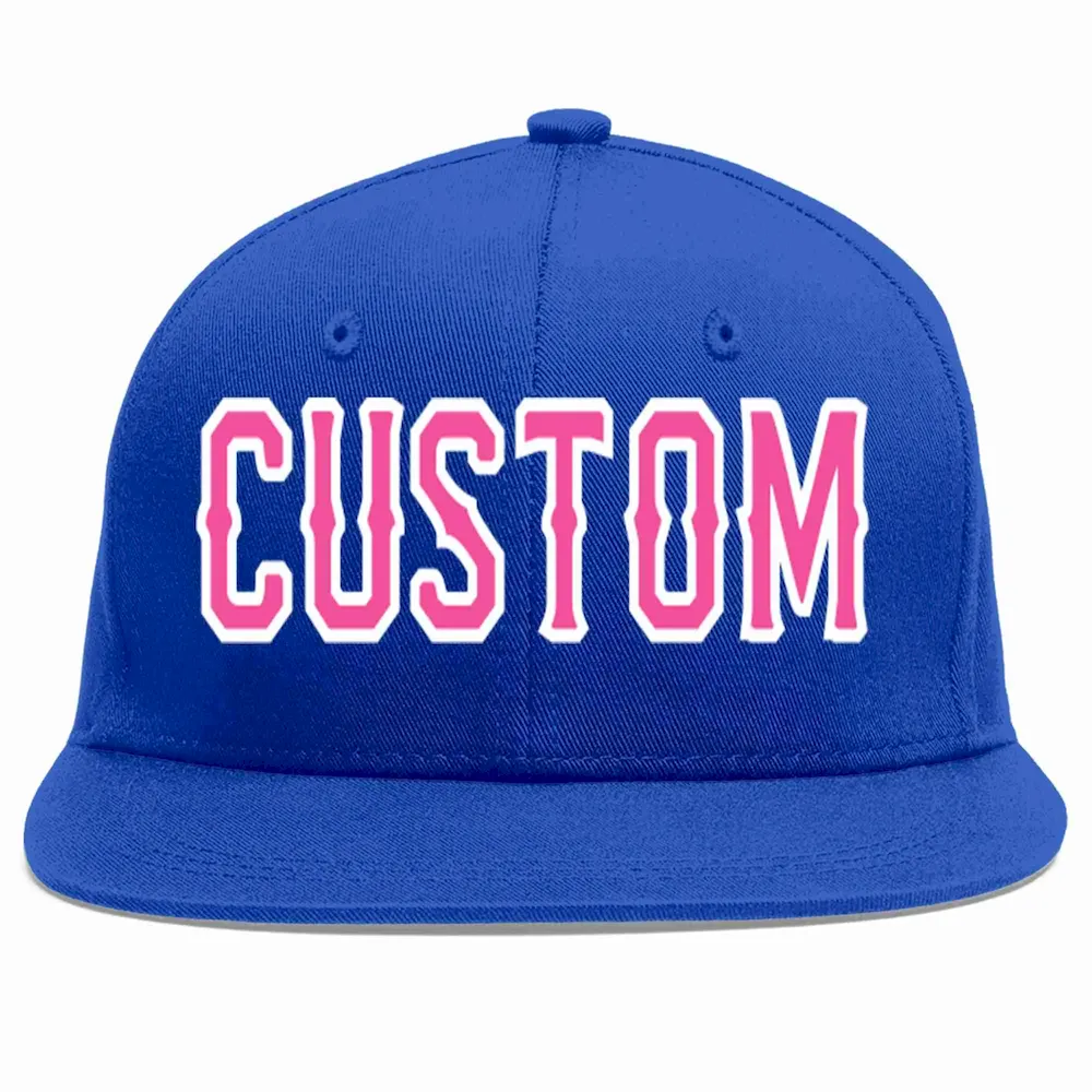 Custom Royal Pink-White Casual Sport Baseball Cap