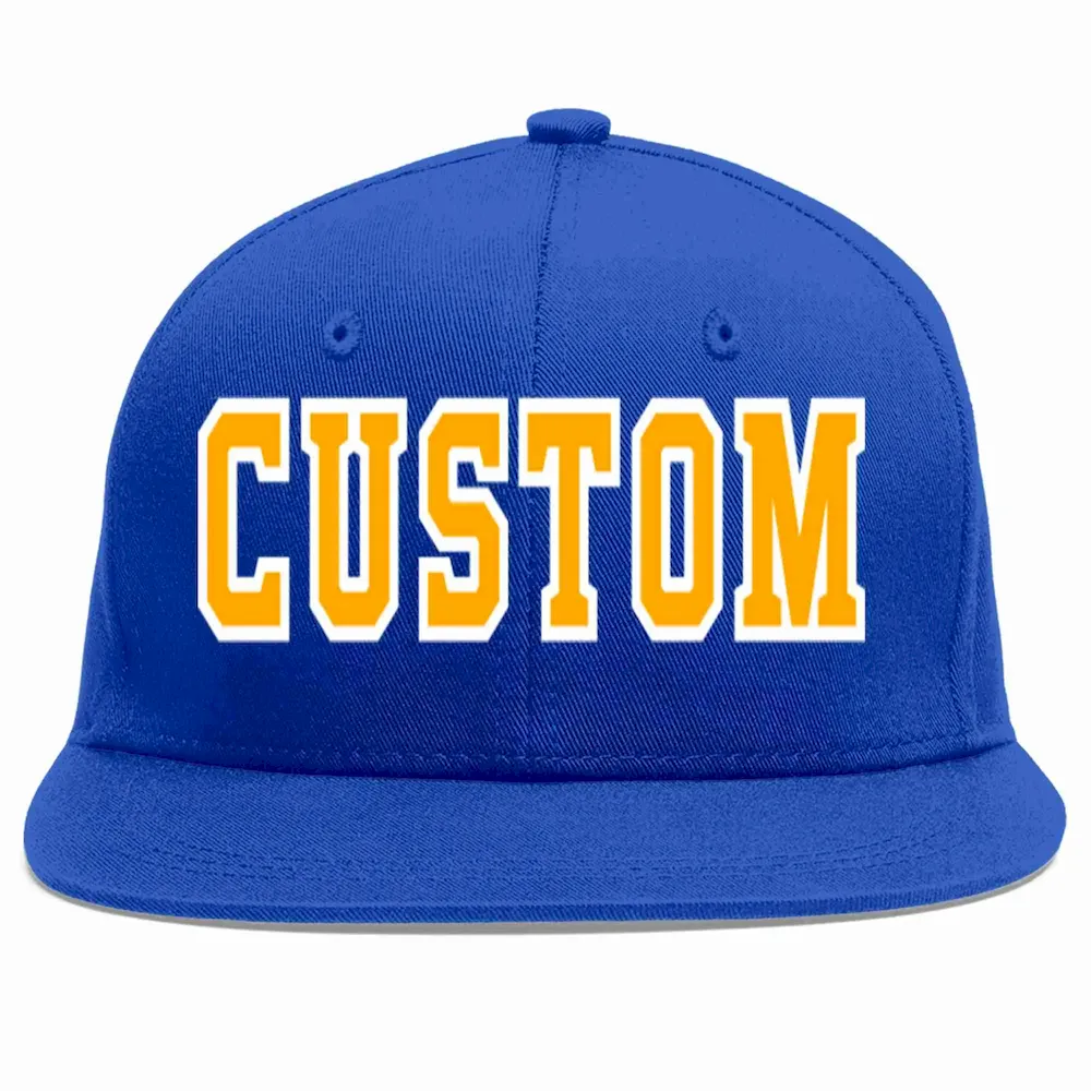 Custom Royal Yellow-White Casual Sport Baseball Cap